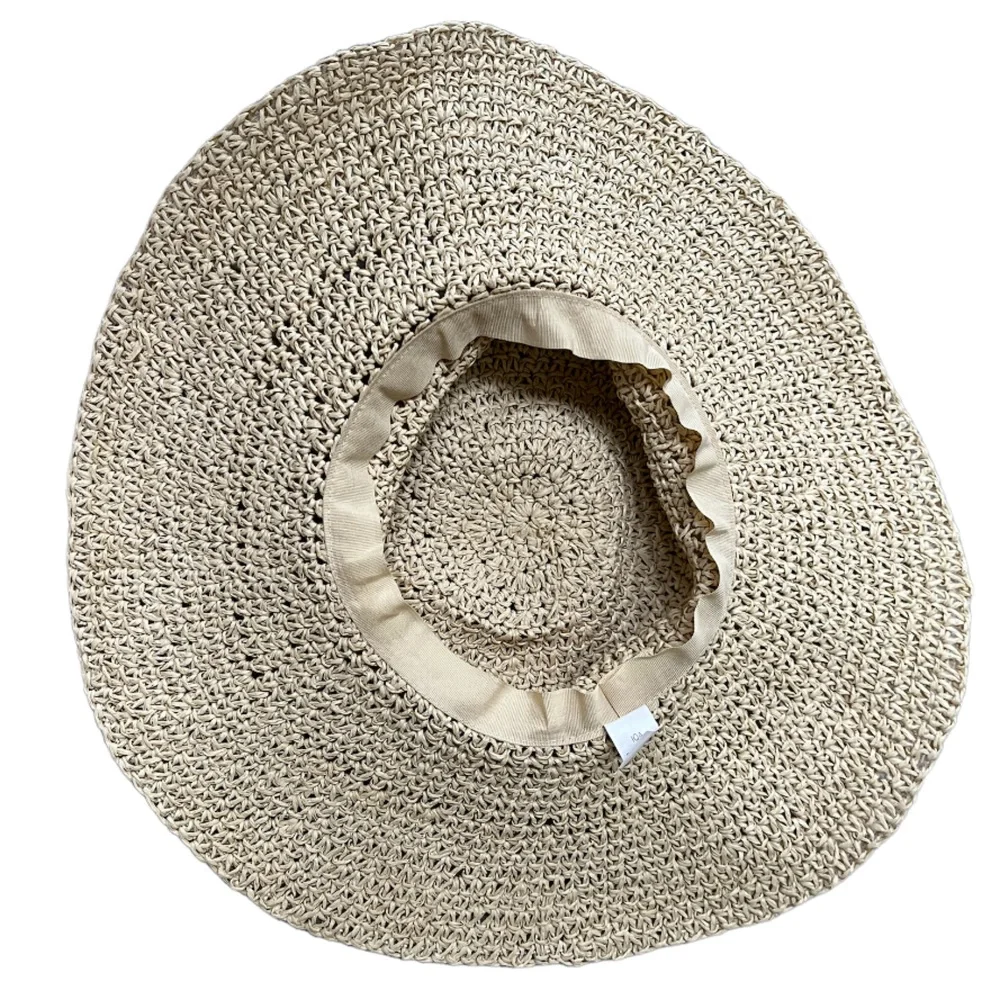 Sun Hats 4 Pc Set Wide Brim Summer Beach Straw Derby Fedora Natural Black Womens